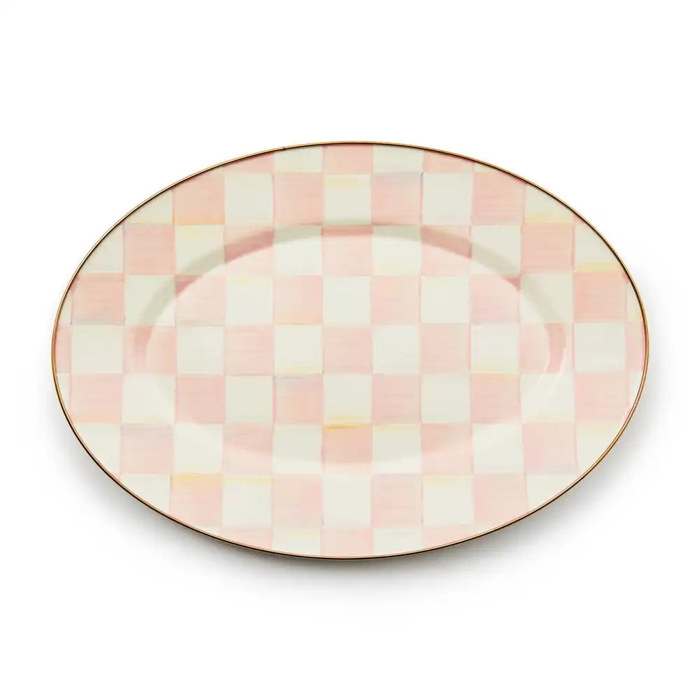 Sky Check Medium Oval Platter