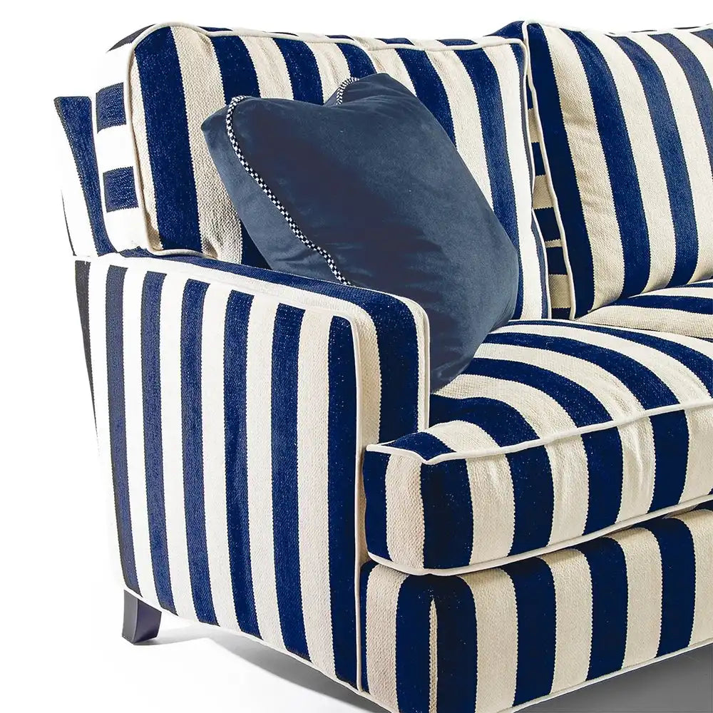 Marquee Navy Stripe 2-Piece Right Arm Chaise Sectional