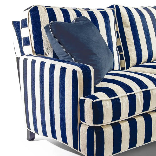 Marquee Navy Stripe 2-Piece Right Arm Chaise Sectional