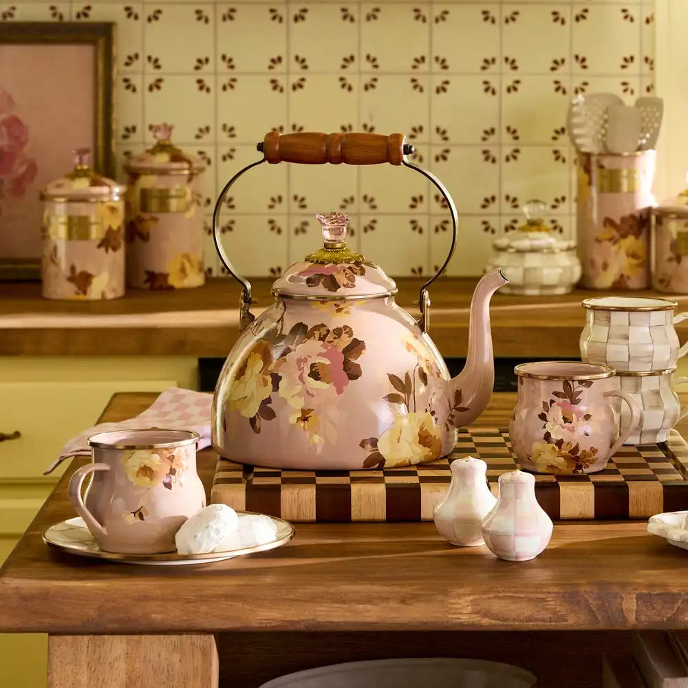 Rosy English Garden 2 Quart Tea Kettle