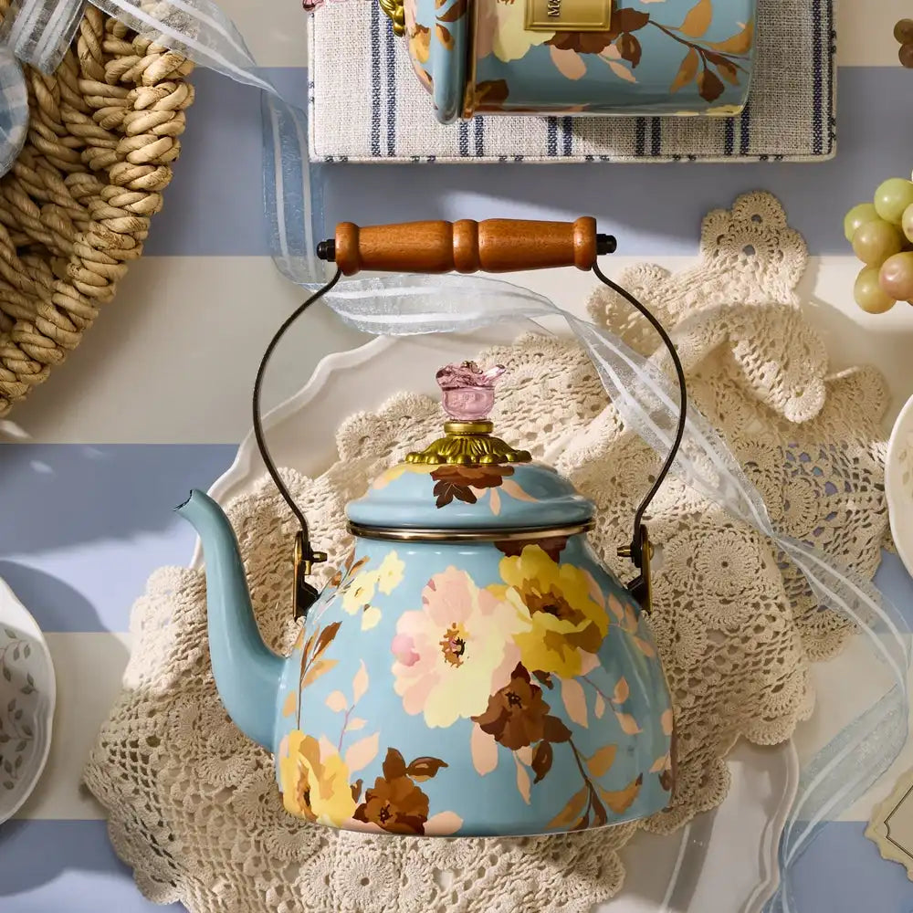 Rosy English Garden 2 Quart Tea Kettle