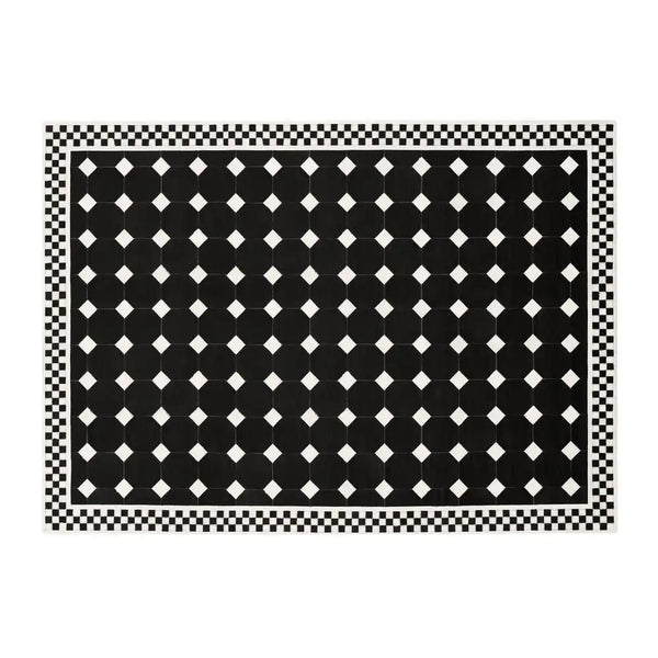 White Tile Hair on Hide 6' Round Rug