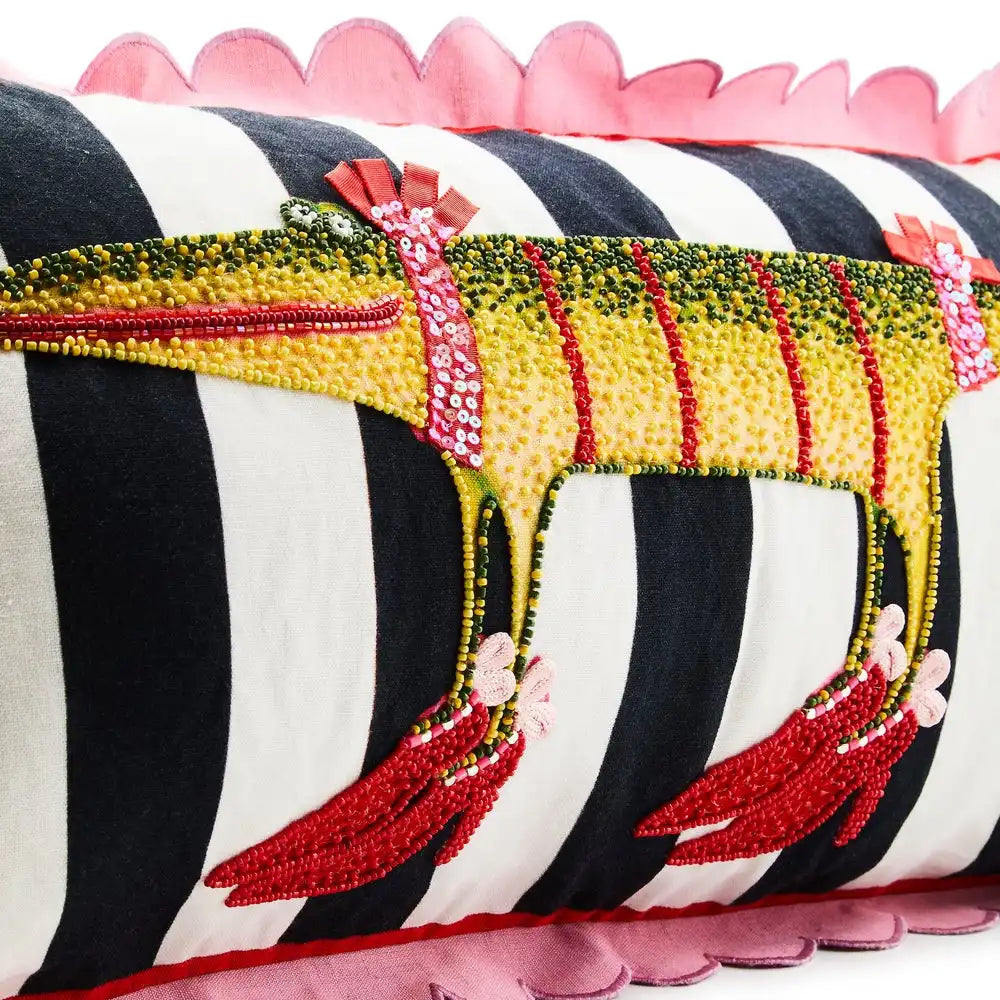 Patience Brewster Gloria Alligator Striped Lumbar Throw Pillow