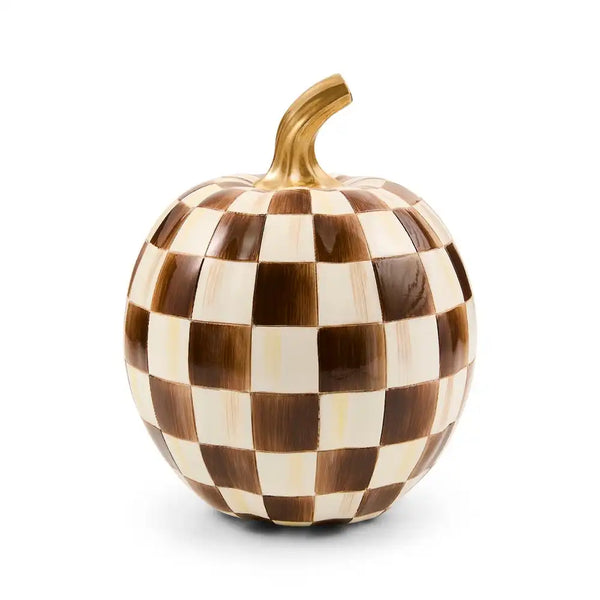 Mocha Check Mini Pumpkin