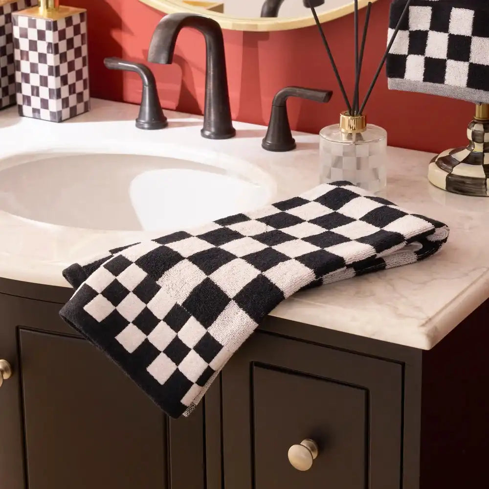 Black Check Hand Towel Secondary image