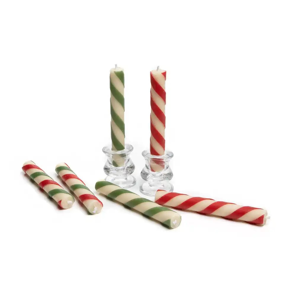 Mini Candy Cane Dinner Candles, Set of 6 Main image