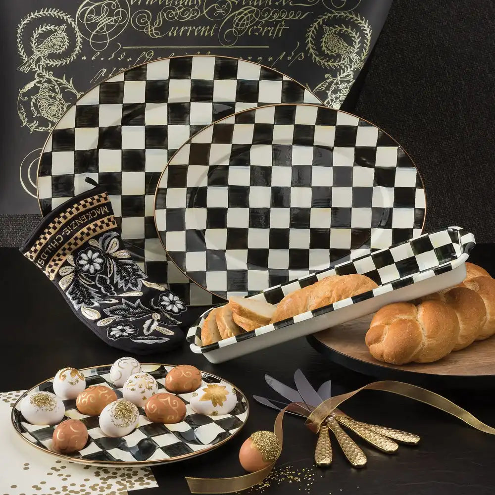 Sky Check Medium Oval Platter