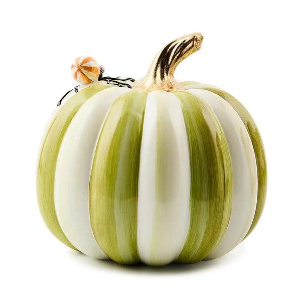 Fergal's Friend Spider on Small Moss Stripe Pumpkin