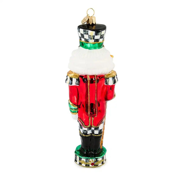 Courtly Classic Nutcracker Glass Ornament