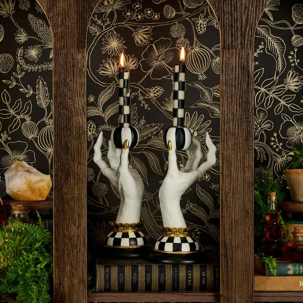 Haunted House Spooky Hand Candle Holders, Set of 2
