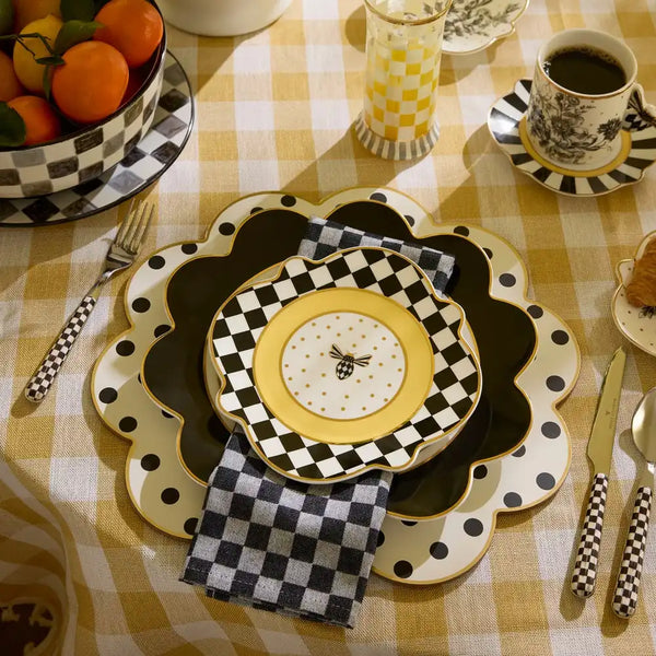 Bee Toile Salad Plate