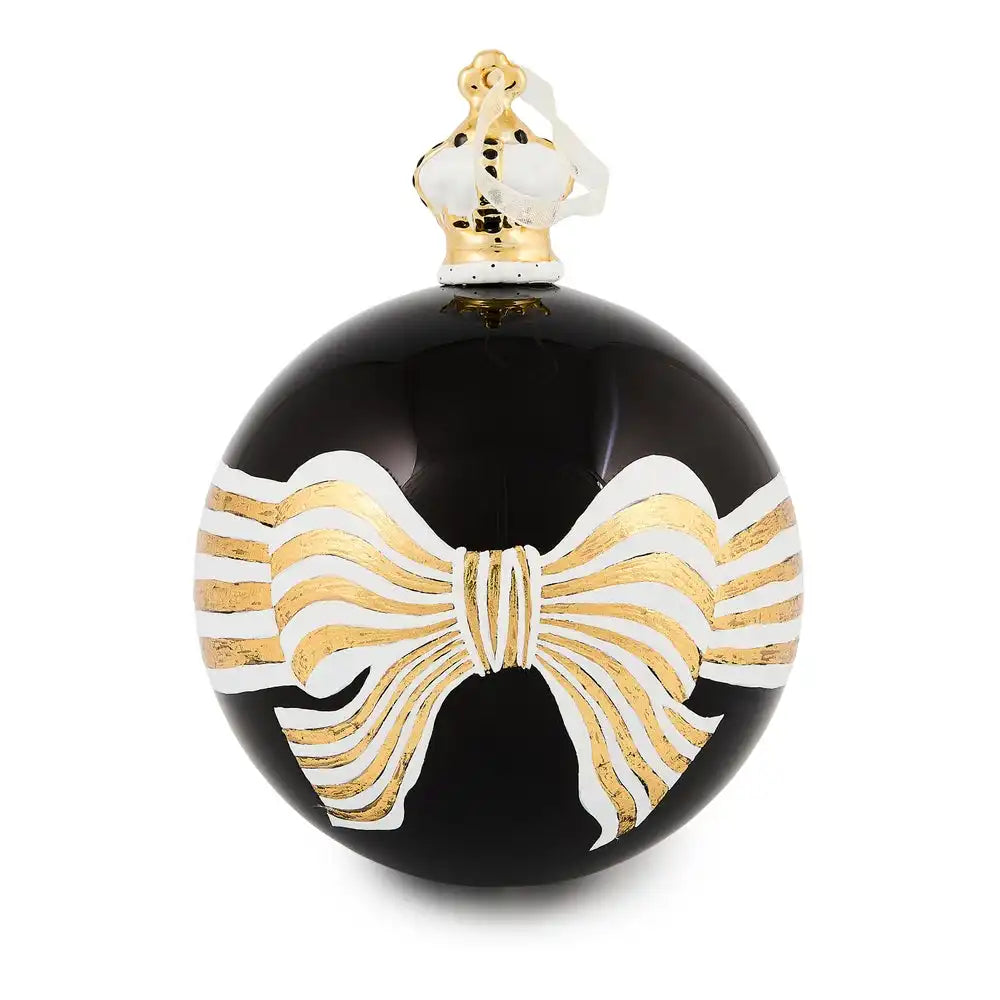 Courtly Noel Bow Glass Ball Ornament Main image