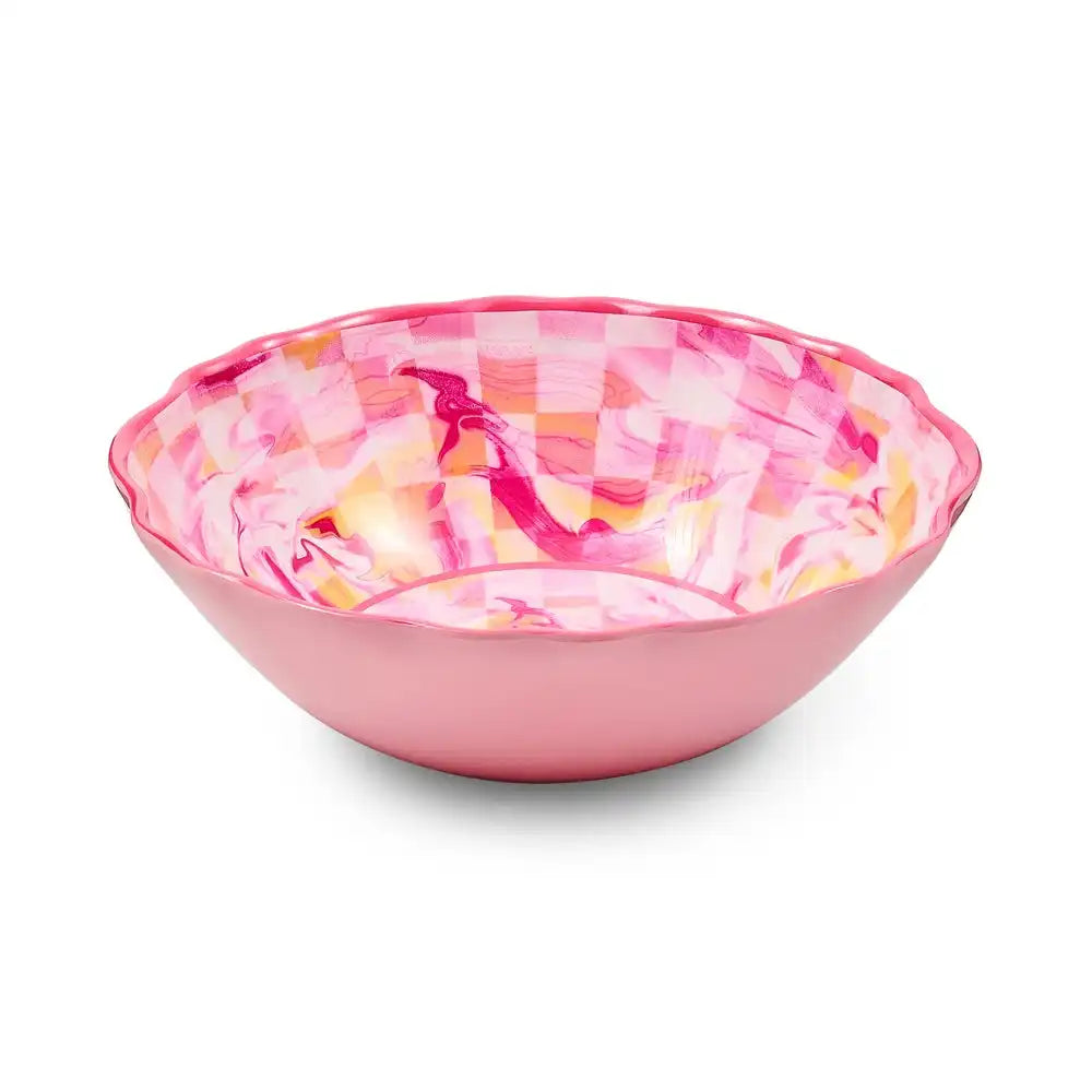 Pink Marble Check Melamine Serving Bowl Main image