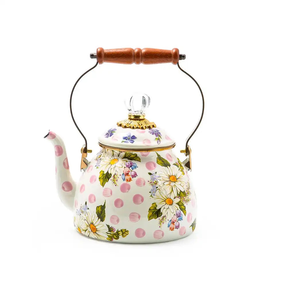Rosy English Garden 2 Quart Tea Kettle