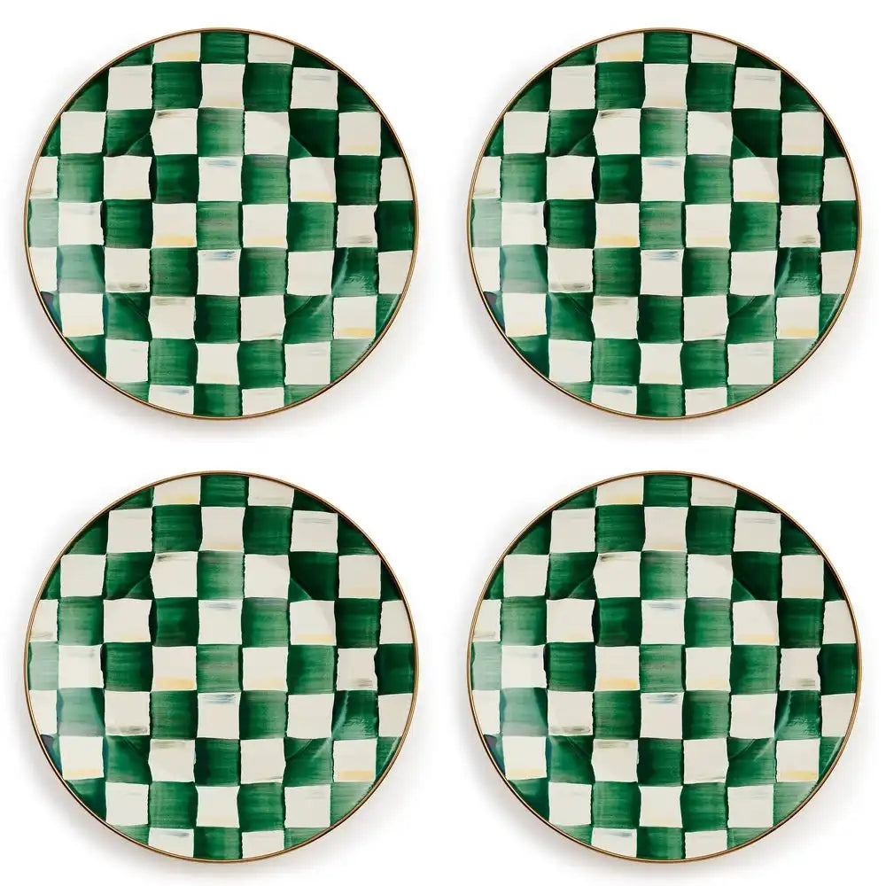 Emerald Check Dinner Plates, Set of 4 Main image