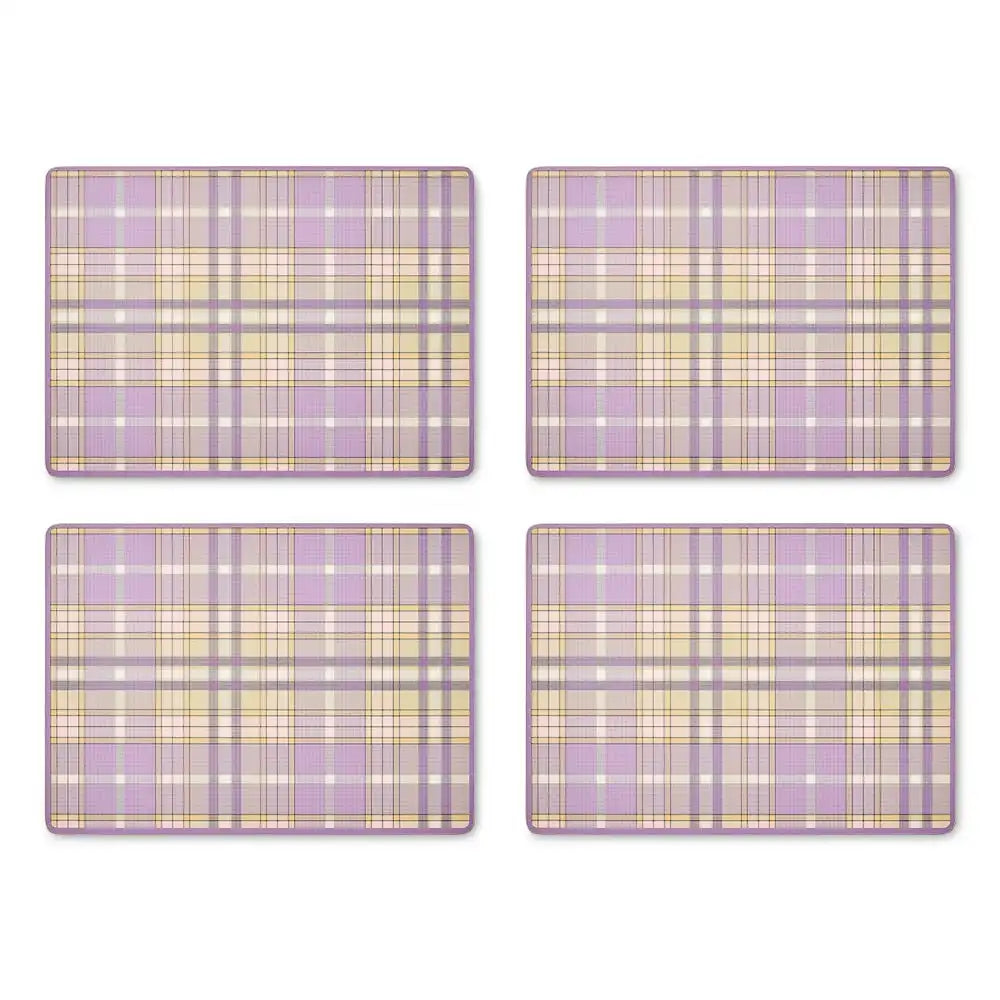 Mocha Check Cork Back Placemats, Set of 4