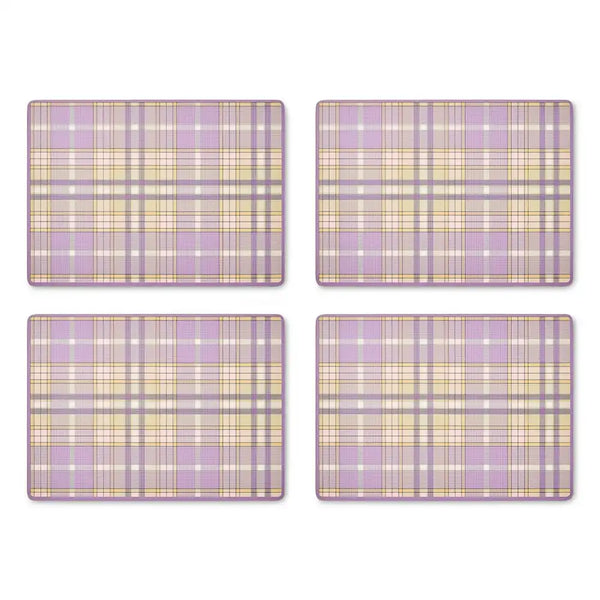 Mocha Check Cork Back Placemats, Set of 4
