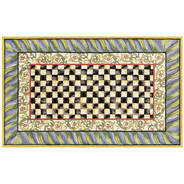 Courtly Check Purple & Green 3' x 5' Washable Rug