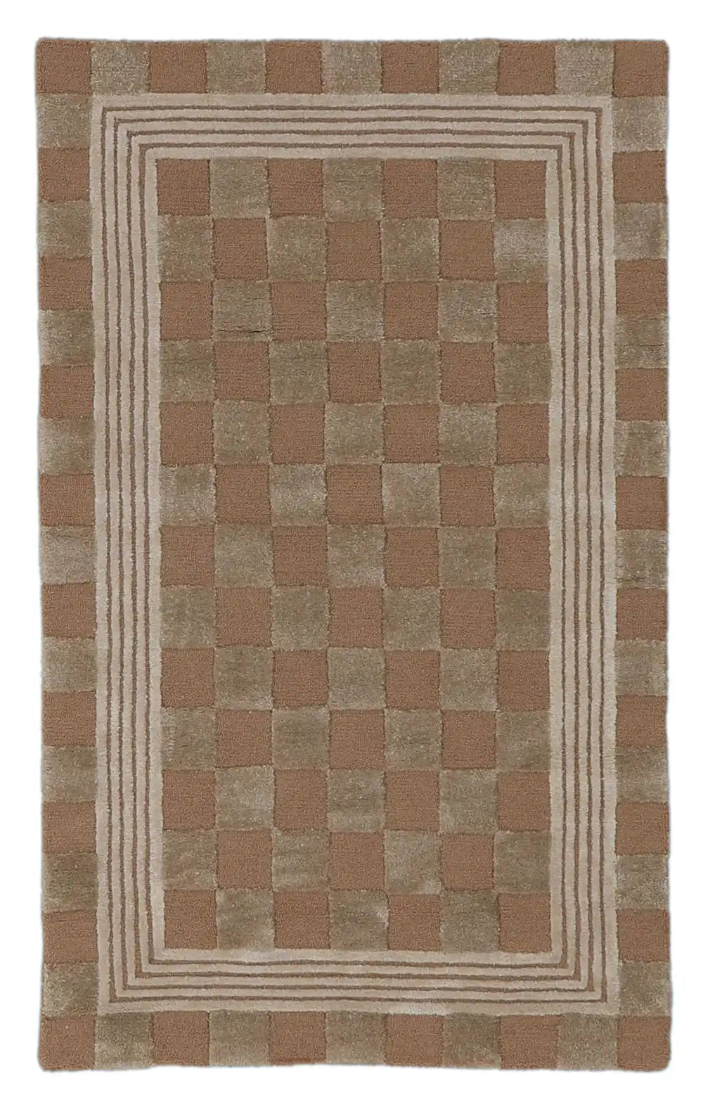 Light Grey Tonal Check 3' x 5' Rug