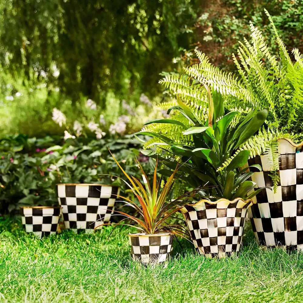 Emerald Check Small Garden Pot