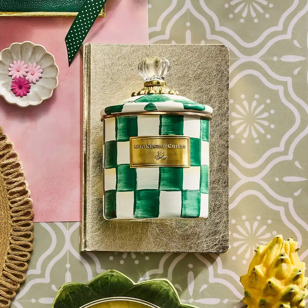 Emerald Check Small Canister