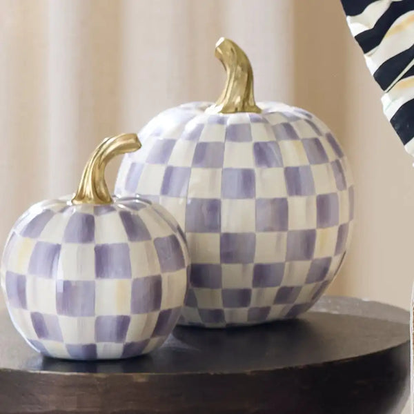 Mocha Check Mini Pumpkin