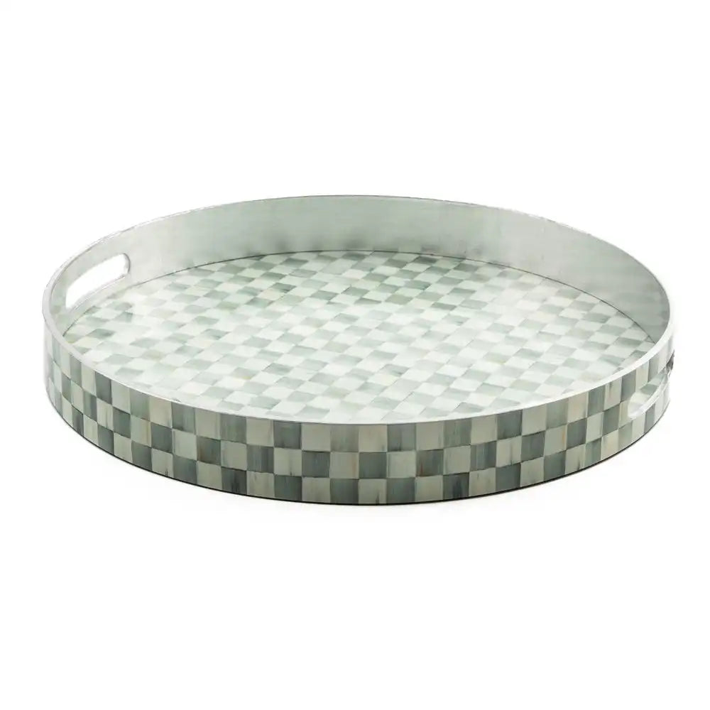 Sterling Check Lacquer Round Tray Main image