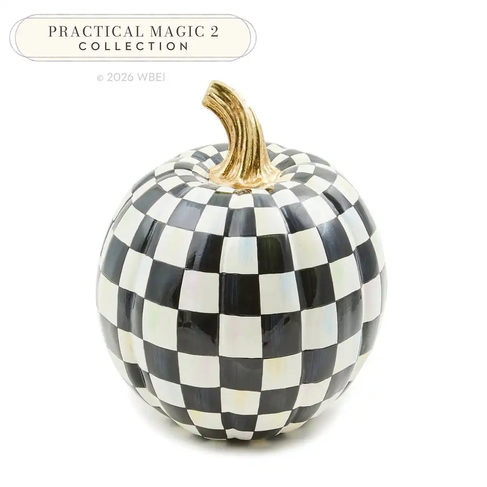 Mocha Check Mini Pumpkin