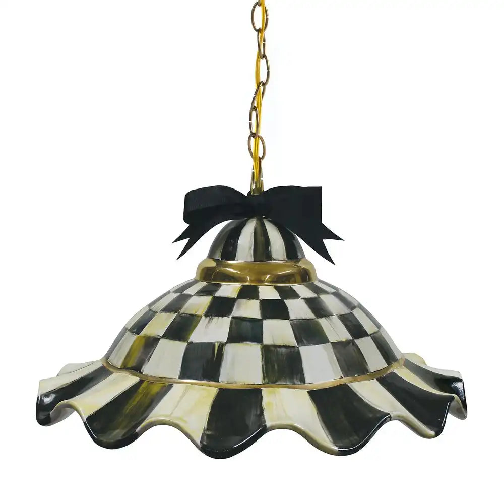 Courtly Check Ceramic Fluted Hanging Lamp Main image