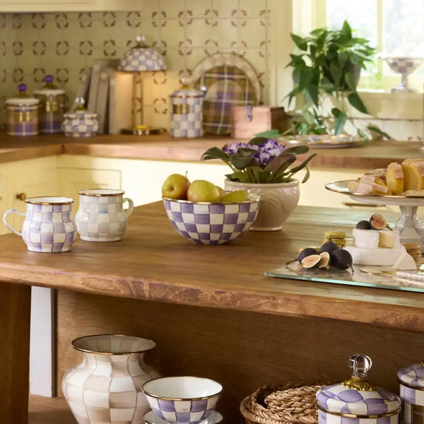 Violet Check Extra Large Everyday Bowl