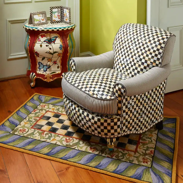 Courtly Check Purple & Green 5' Octagon Rug