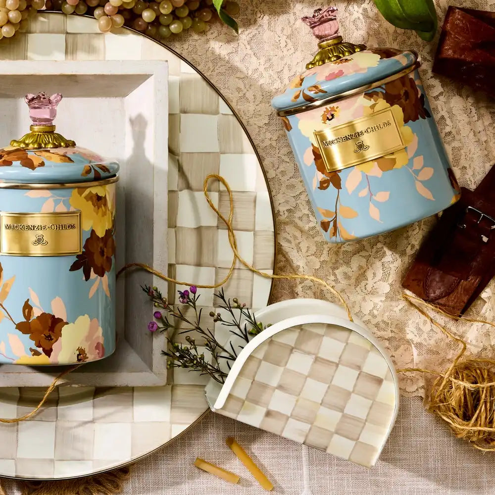 Mocha Check Napkin Holder