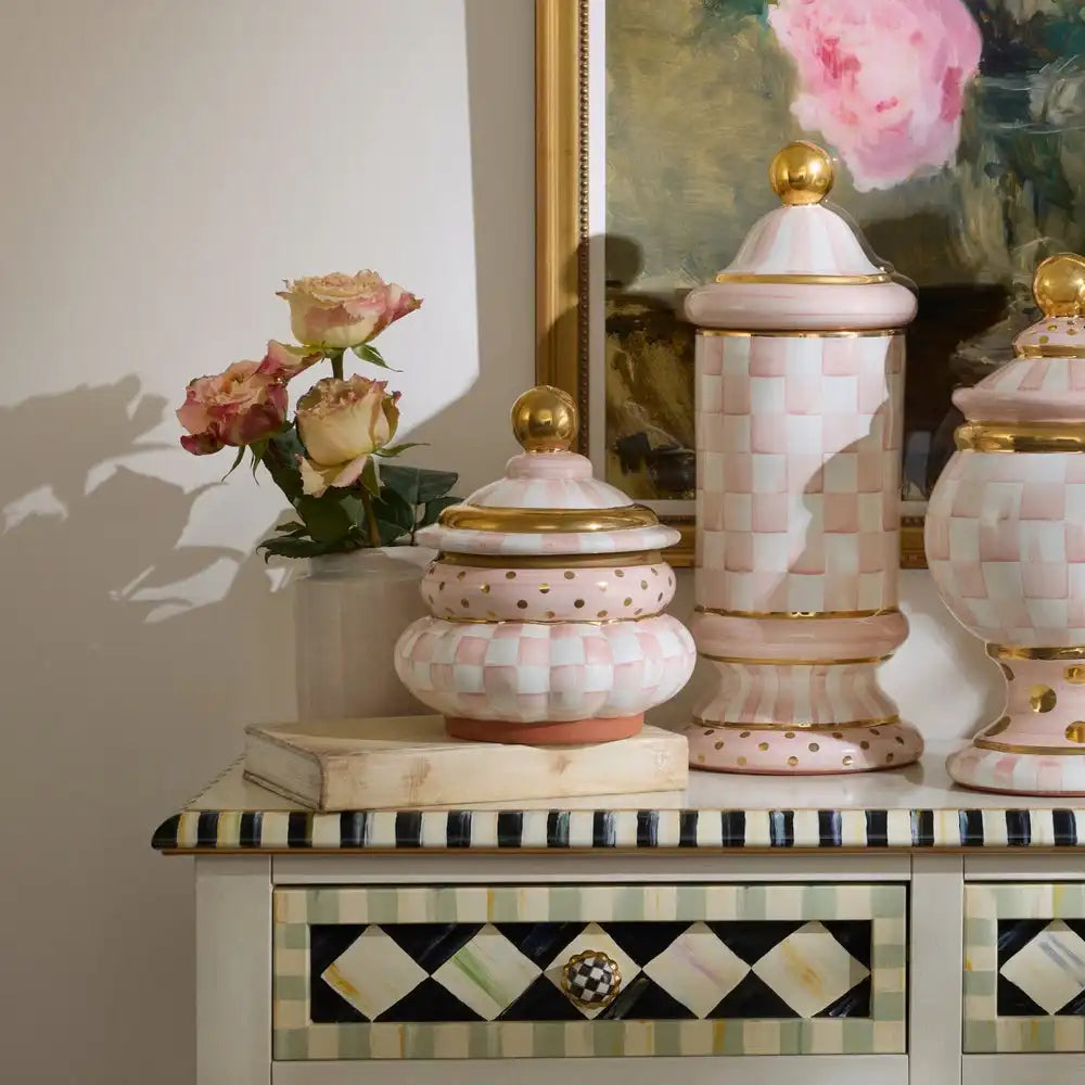 Rosy Check Ceramic Globe Canister