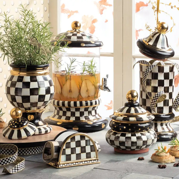 Courtly Check Ceramic Globe Canister