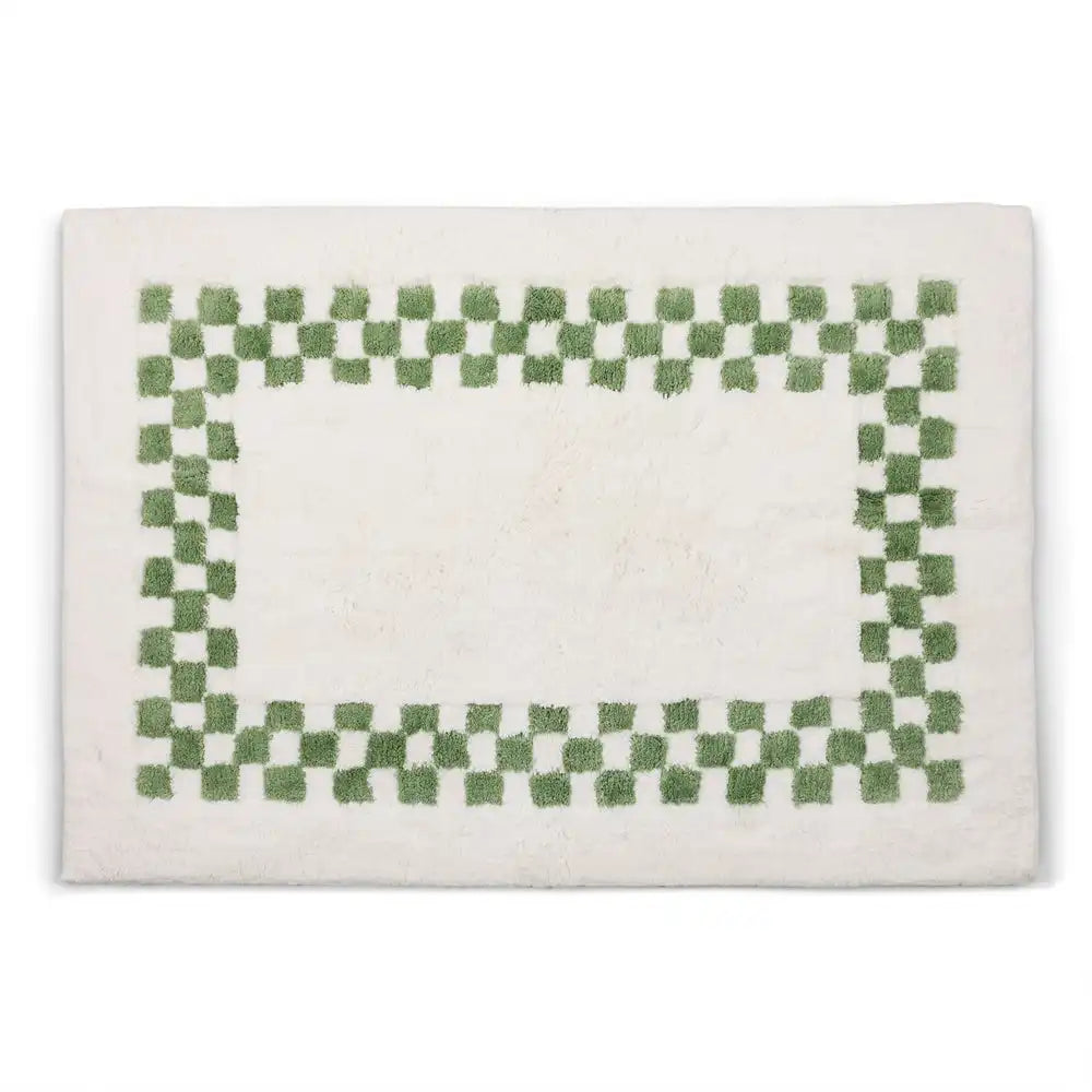 Black Check Hotel Bath Rug