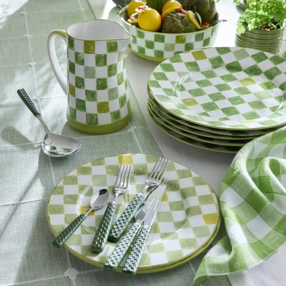 Lilac Check Dinner Plate