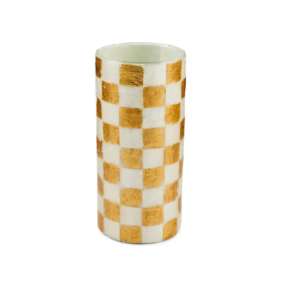 Sky Check Capiz Small Vase