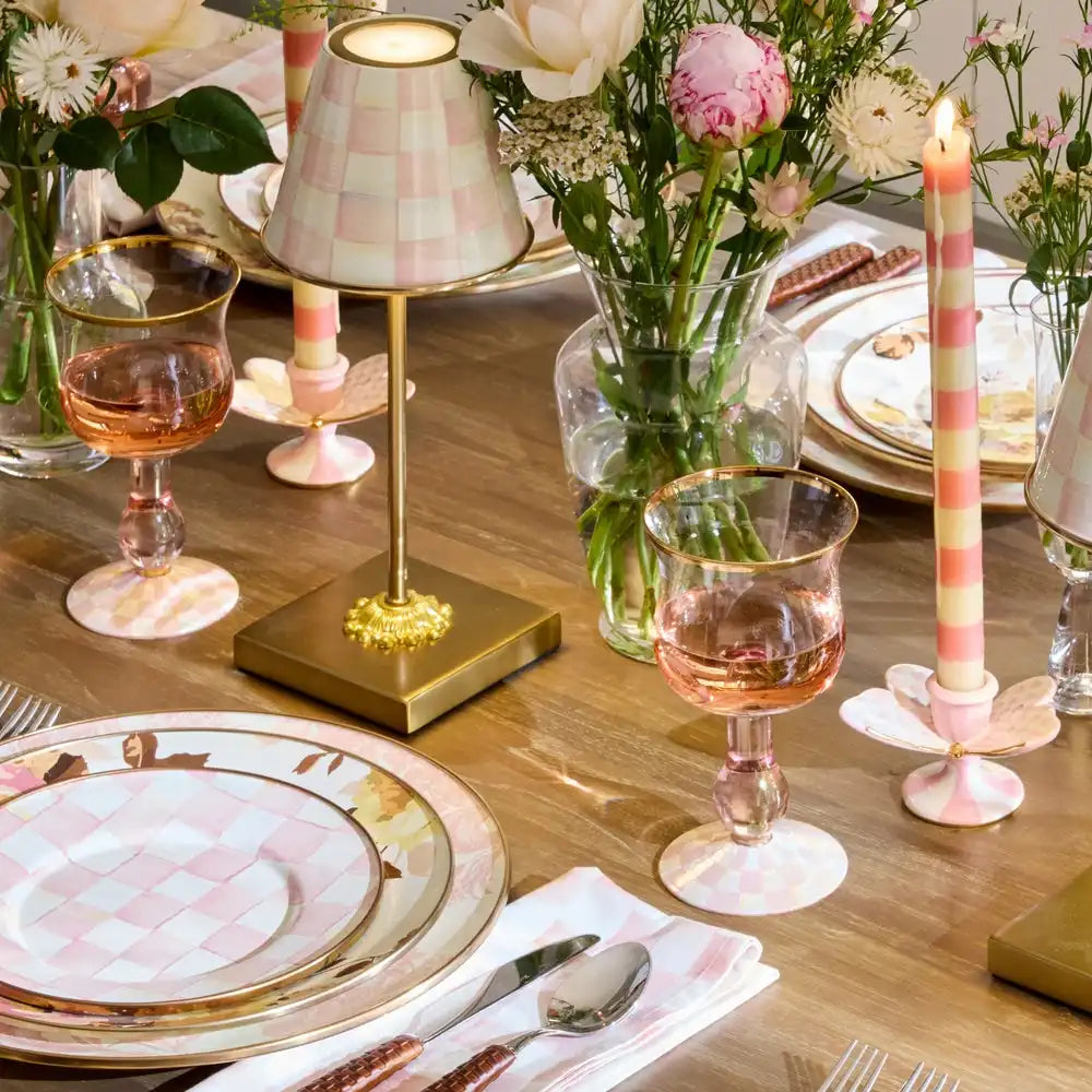 Rosy Check Tumbler Glass, Set of 2