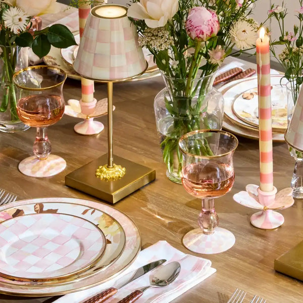 Rosy Check Tumbler Glass, Set of 2