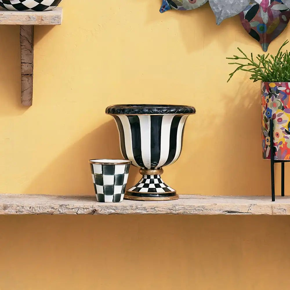 Rosy Check Pedestal Tabletop Urn