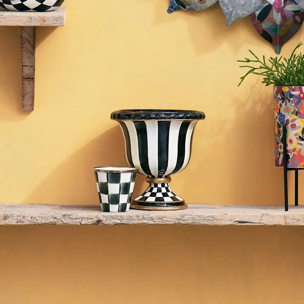 Rosy Check Pedestal Tabletop Urn