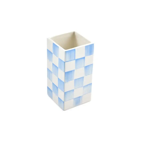 Sky Check Glass Vase
