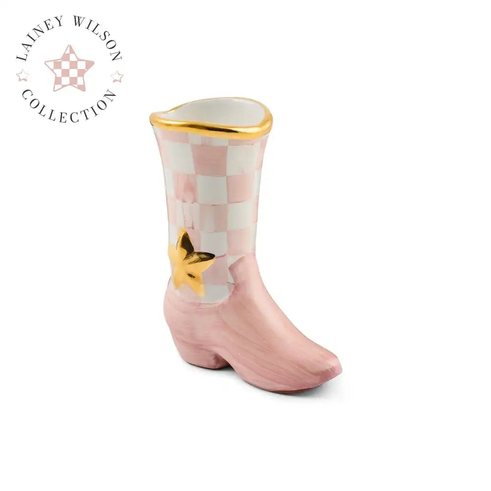 Lainey Wilson Rosy Check Cowgirl Boot Bud Vase Main image