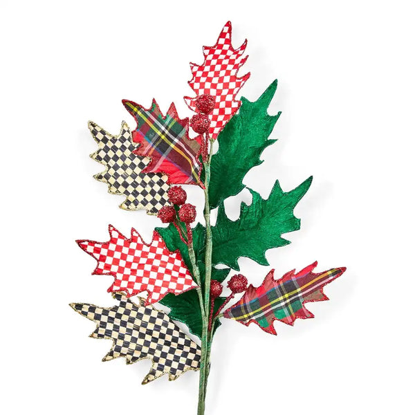 Timeless Tartan Holly Spray
