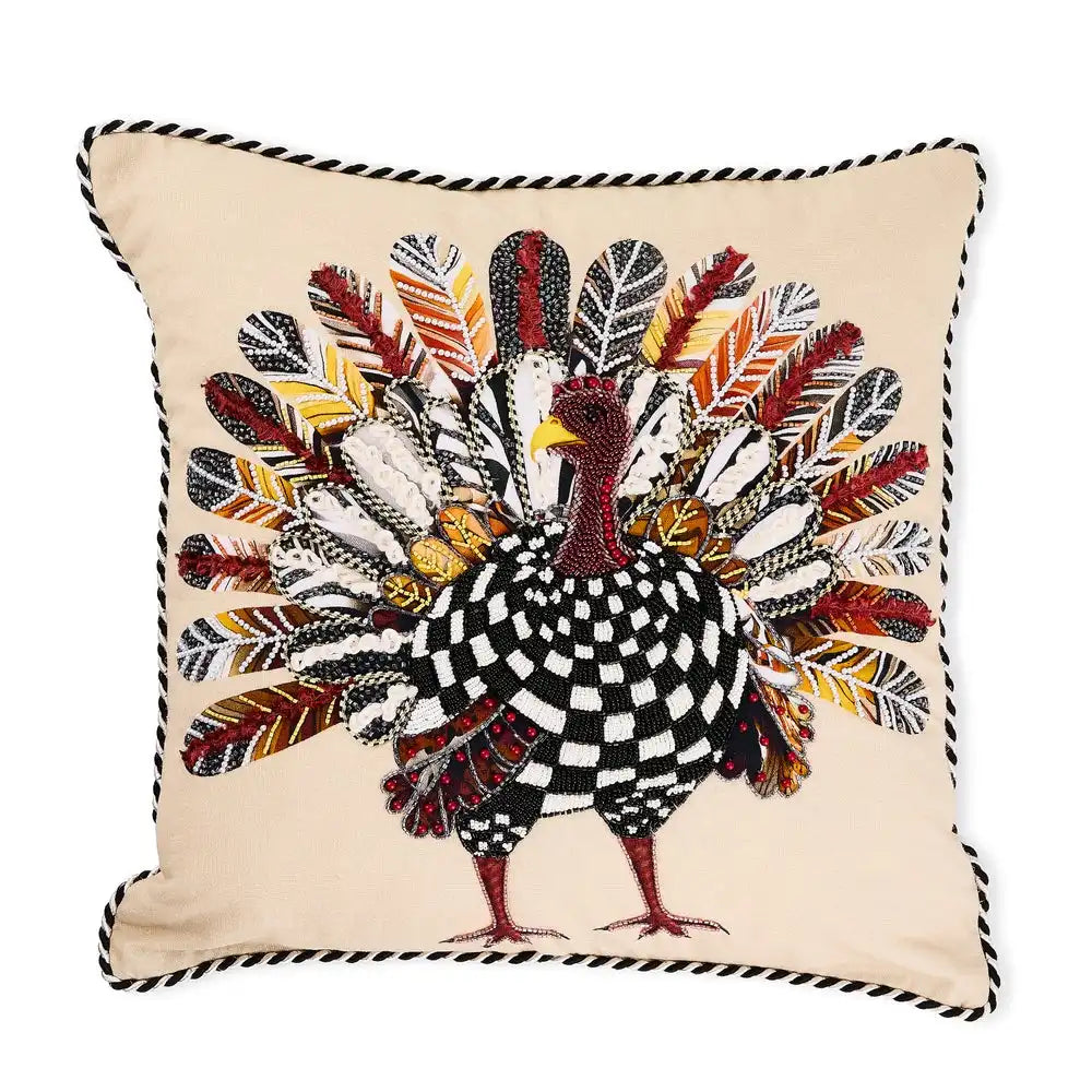 Checked Turkey Throw Pillow Main image