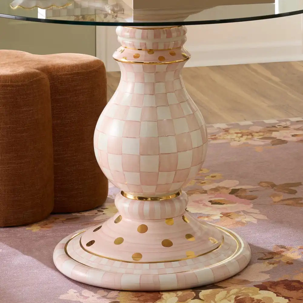 Mocha Check Ceramic Pedestal Table Base