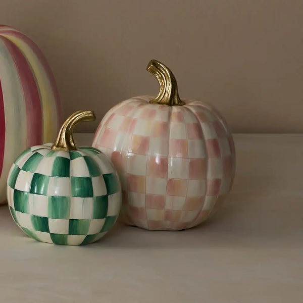 Mocha Check Mini Pumpkin