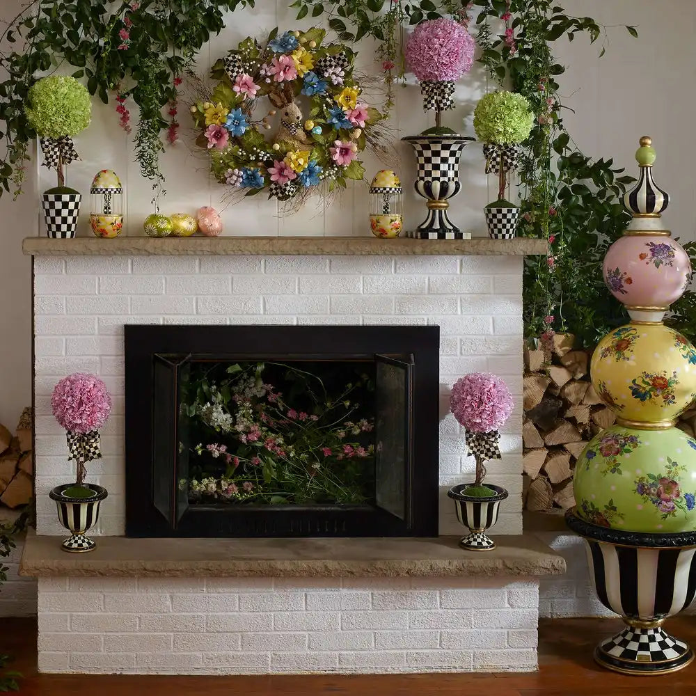 Rosy Check Pedestal Tabletop Urn