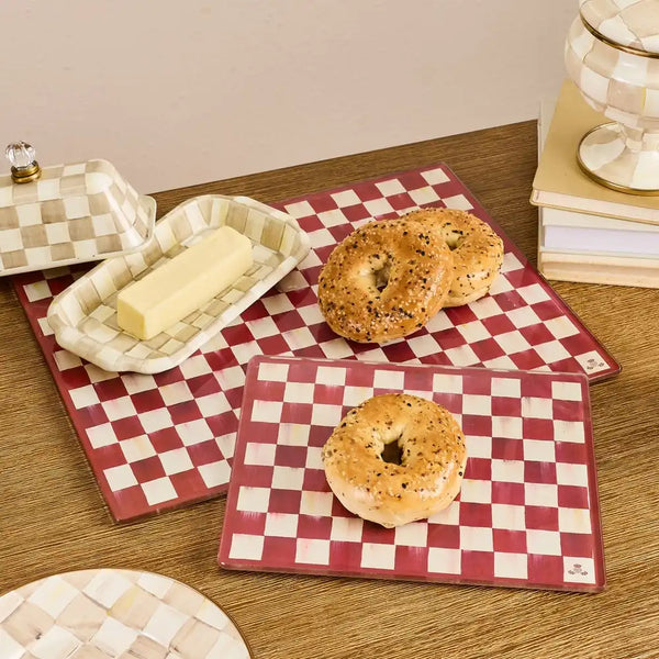 Cherry Check Cutting Board, Set of 2