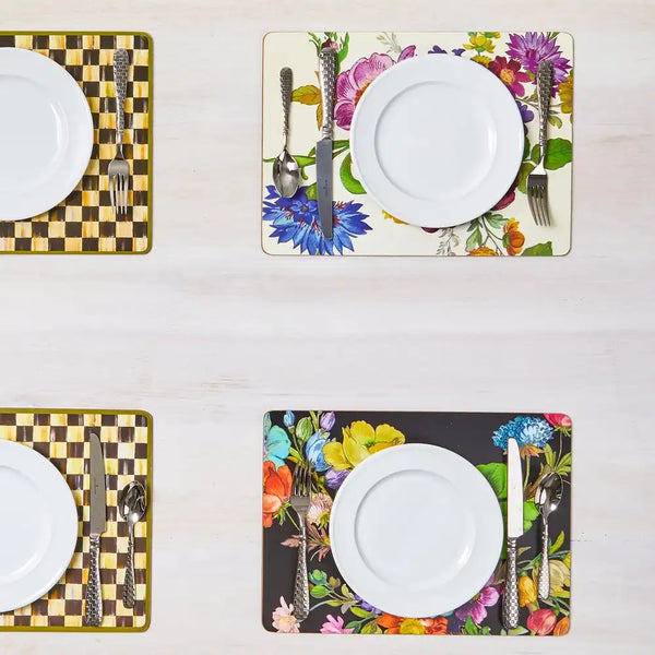 Mocha Check Cork Back Placemats, Set of 4